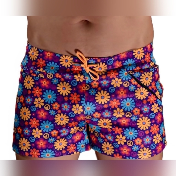 Gay Almanac by Pandatak Size Medium Pride Shorts Festival Zaddy Rave LGBTQ Flora - Picture 1 of 8